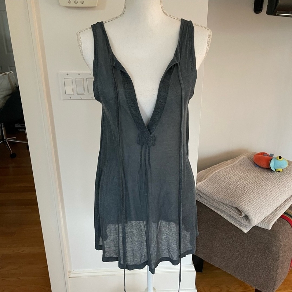 Theory Blue Sleeveless V-Neck Tunic /Shirt Size Small